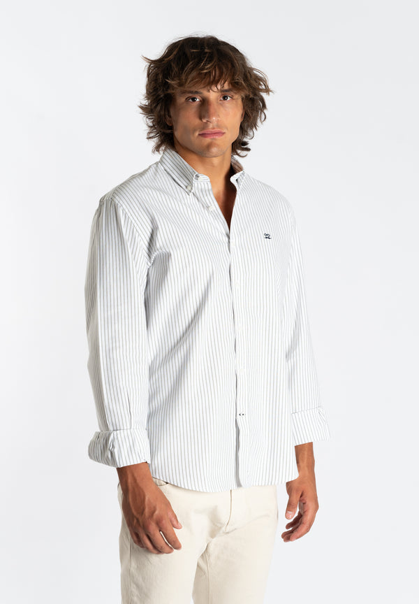 Camisa Rayas Anchas Soft Kaki