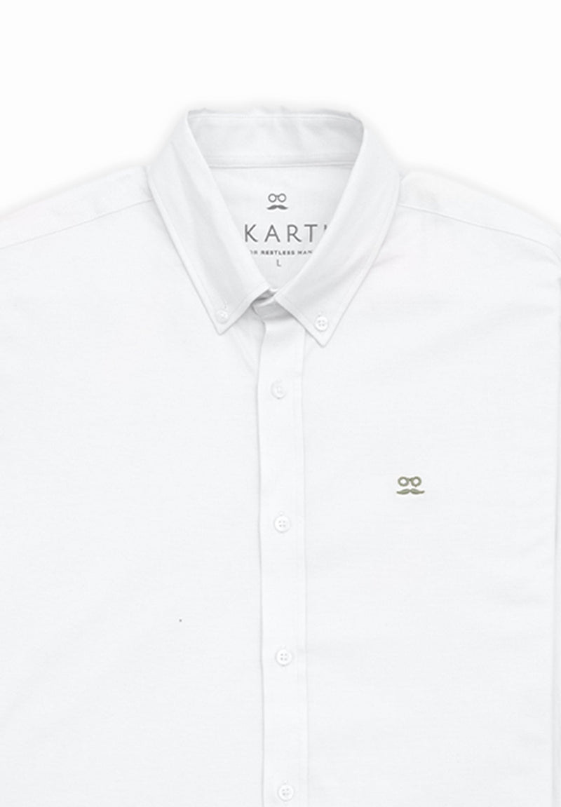 Camisa Oxford Lycra Blanco